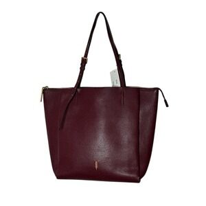 New Thacker Tote Bag Shoulder Handbag Leather Burgundy Medium Classic Flaw